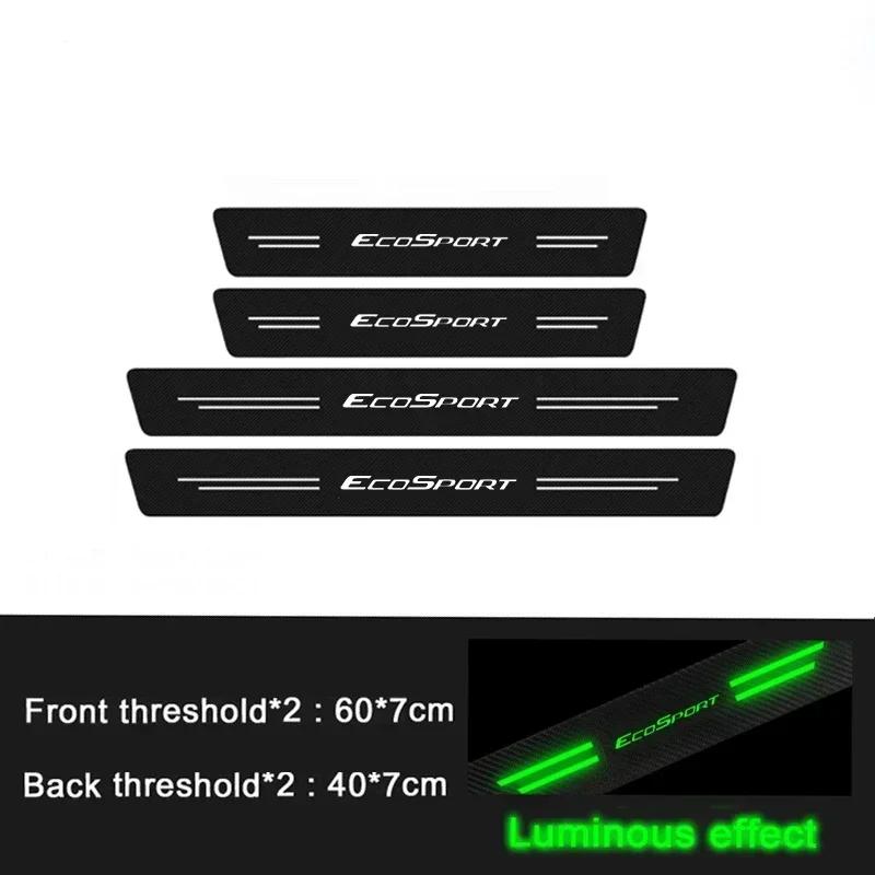 Luminous Car Door Threshold Anti Kick Protector Stickers Anti Scratch Trunk Guard Strip For Ford Ecosport Interior Accessories