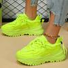 Green Sneakers Women's New Versatile Platform Thick Soles Increase Comfort, Casual Sports Shoes, Fashionable Outdoor Sports Shoe