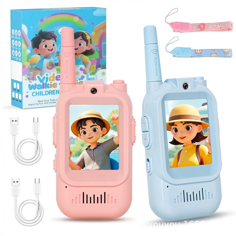 hd video call kids video walkie‑talkie toy two‑way radio parent‑child interactive cartoon game gift for boys girls