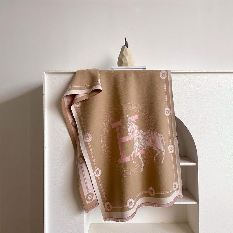 Популярная шаль на осень и зиму, уличный женский шарф, офисное одеяло, кашемировый шарф с бахромой, теплый шарф, прямая трансляция