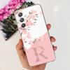 Чехол для Samsung Galaxy A55 A35 A25 5G 2024 Новый Милый Цветок с Буквами Прозрачный Мягкий Чехол для Samsung A55 5G SM-A556B TPU Funda