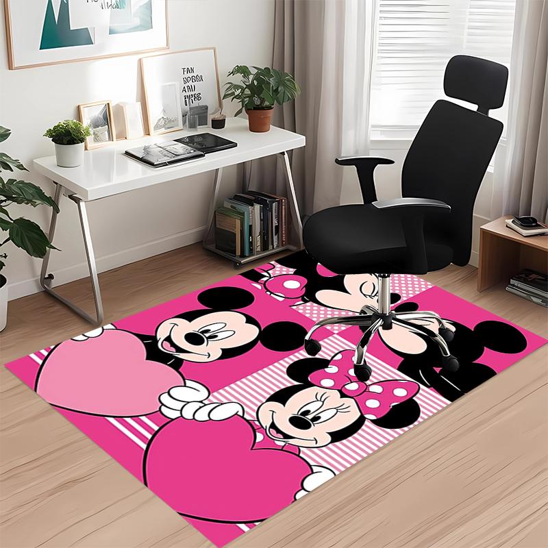 Mickey Minnie Printed Carpet, for Office Chair Living Room Bedroom Kitchen Room Decor Gifts.