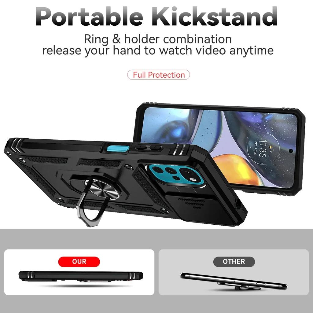 Ударопрочный защитный чехол для Motorola Moto G22 G 5G G32 G52 G82 G62 5G X40 Pro G Stylus G PLAY G Power 5G 4G Кольцо-держатель Крышка объектива