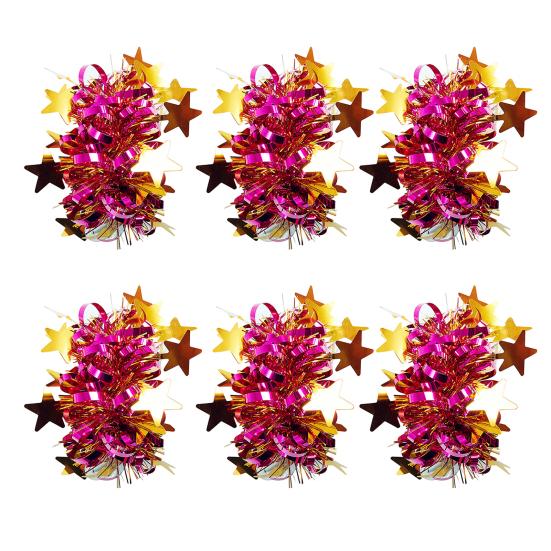 6 шт., изогнутая отделка, цветок на запястье, декор со звездами, детское сценическое представление, браслет на резинке, эластичный браслет для черлидинга с металлическими помпонами, держатель для хвоста