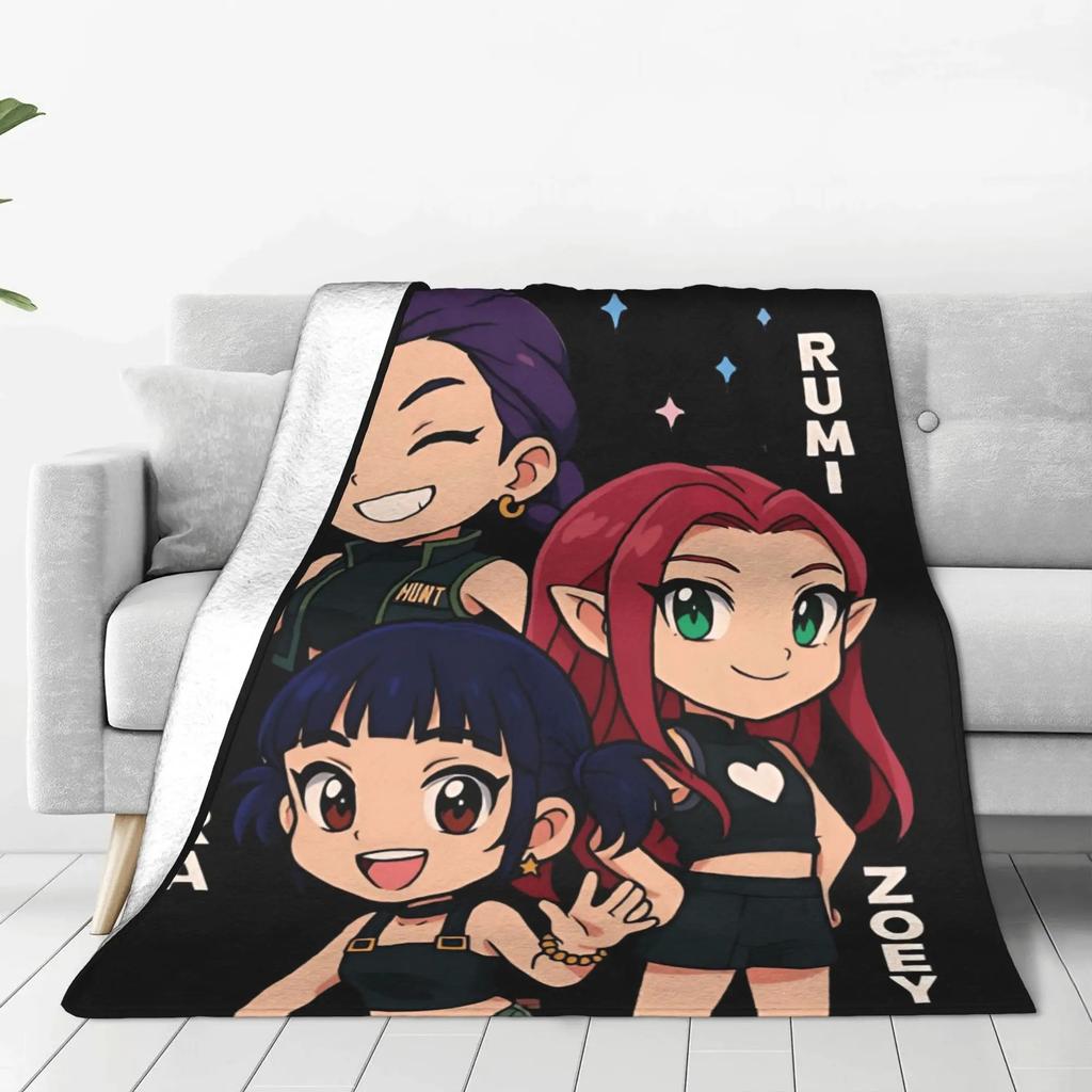 K-POP Flannel Blanket D-Demon H-Hunters Blanket For Office Home Camping Nap Leisure Blankets Birthday Gifts For Girls Home Decor
