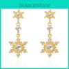 Серьги-подвески в виде снежинок с цирконием для женщин Сезонные украшения