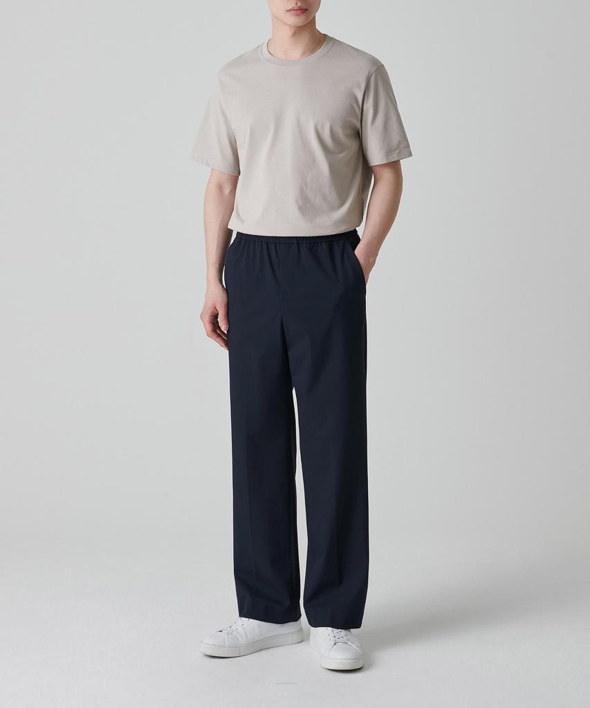 MUSINSA STANDARD Genderless Wide Banding Slacks [Navy]