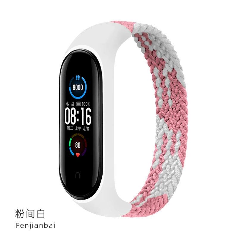 Браслет для Xiaomi Mi band 6 7 Ремешок Нейлоновый плетеный solo loop pulseira браслет Miband5 Ремешок на запястье ремешок Mi band 5 4 3 6 correa