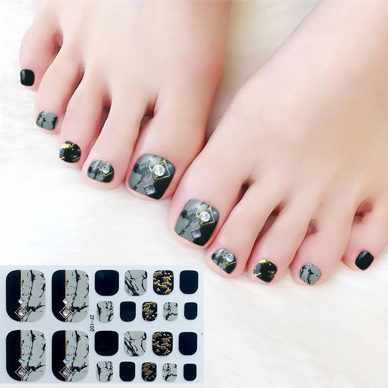 New Foot Stickers, Nail Art Stickers, Waterproof Onion Powder 5D Imitation Diamond Toenail Stickers