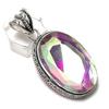 Подвеска из натурального мистического стекла с драгоценными камнями из стерлингового серебра 925 пробы 2,72 дюйма k5E44