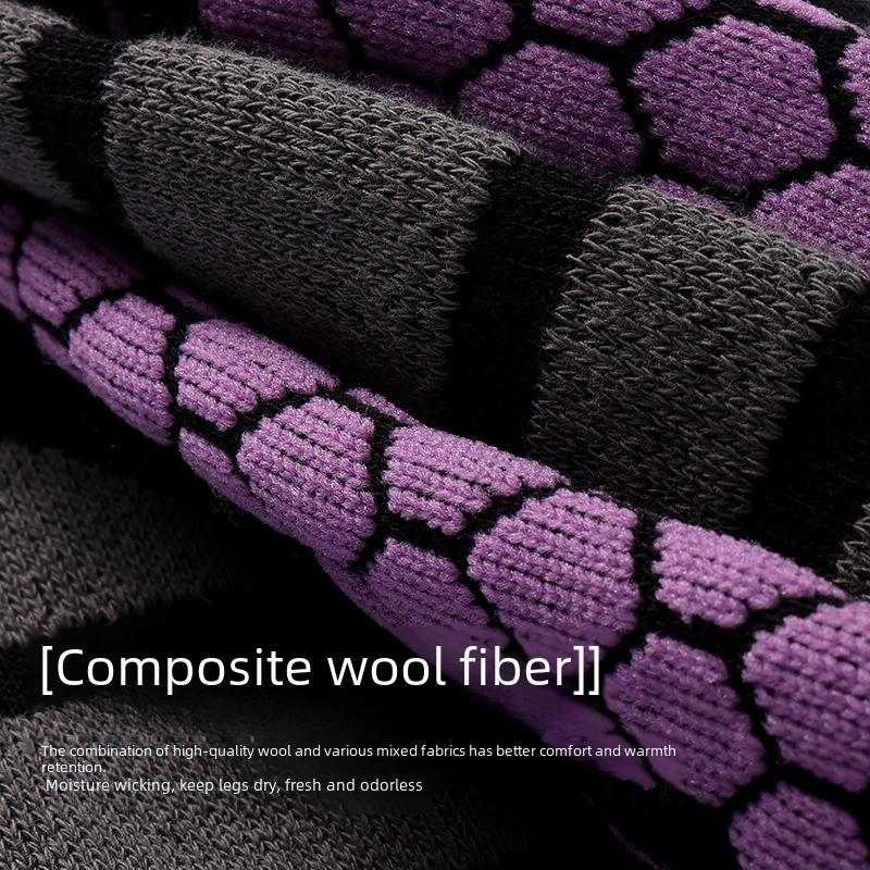 Зимние профессиональные шерстяные лыжные носки — теплые, быстросохнущие и ветрозащитные DWZ04