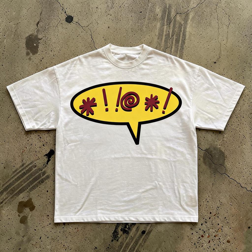 Cartoon Speech Bubble with Symbols Tee | Emoji Speech Graphic T-Shirt