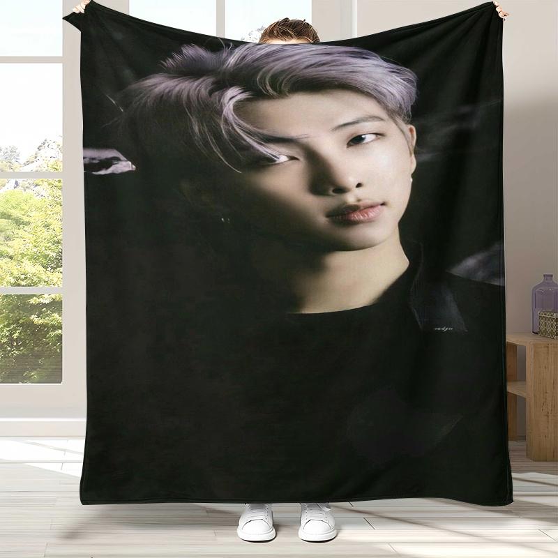 Плед фланелевый Jimin Kpop B-BTS Star, Ультрамягкий теплый плюшевый плед для дома, спальни, кровати, дивана, офиса, кемпинга, пикника, подарок