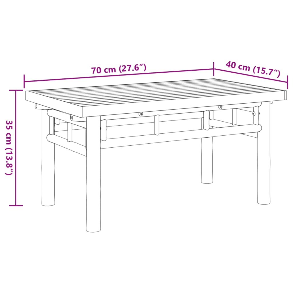 Coffee Table 70 x 40 x 35 cm Bamboo