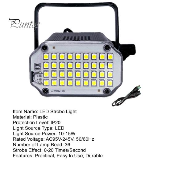 Мини светодиодный стробоскоп с ручкой, супер яркий, регулируемый, многоцветный, активируемый звуком, диско-вечеринка, мигающий стробоскоп