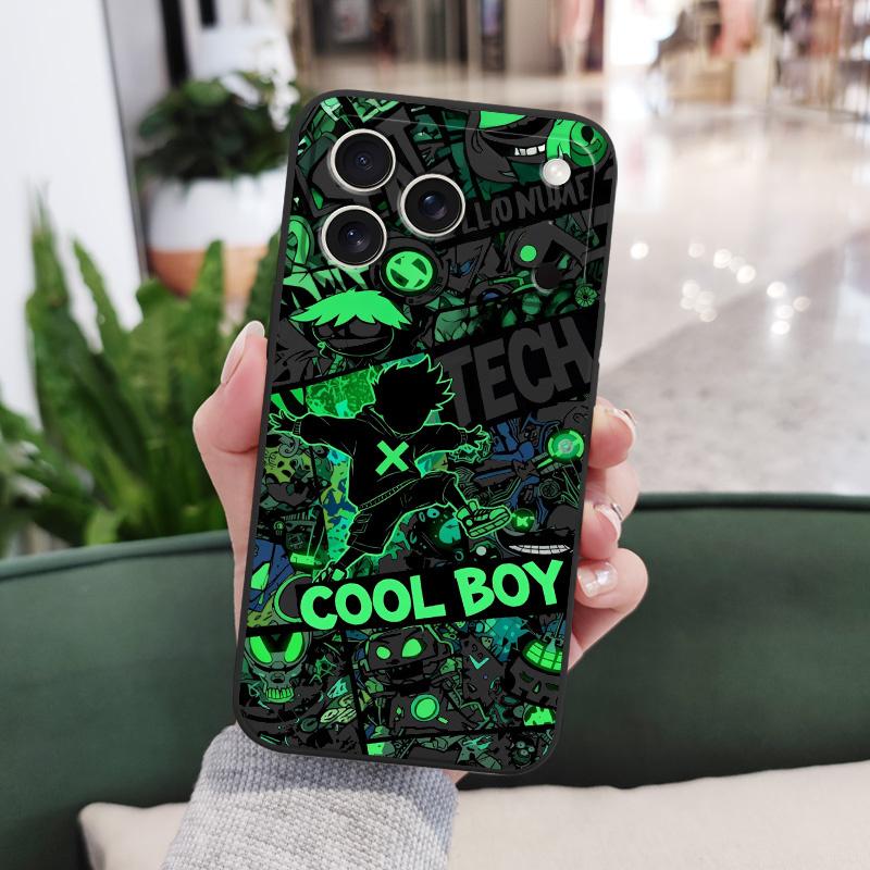 Крутой Парень Граффити Чехол для Телефона Для iPhone 17 16 16e 15 14 13 Air Plus Pro Max Mini Жидкий Силиконовый Чехол