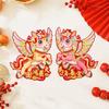 1 Pair Chinese Style New Year Door Sticker Flocking Paper Spring Festival Couplets  Celebration
