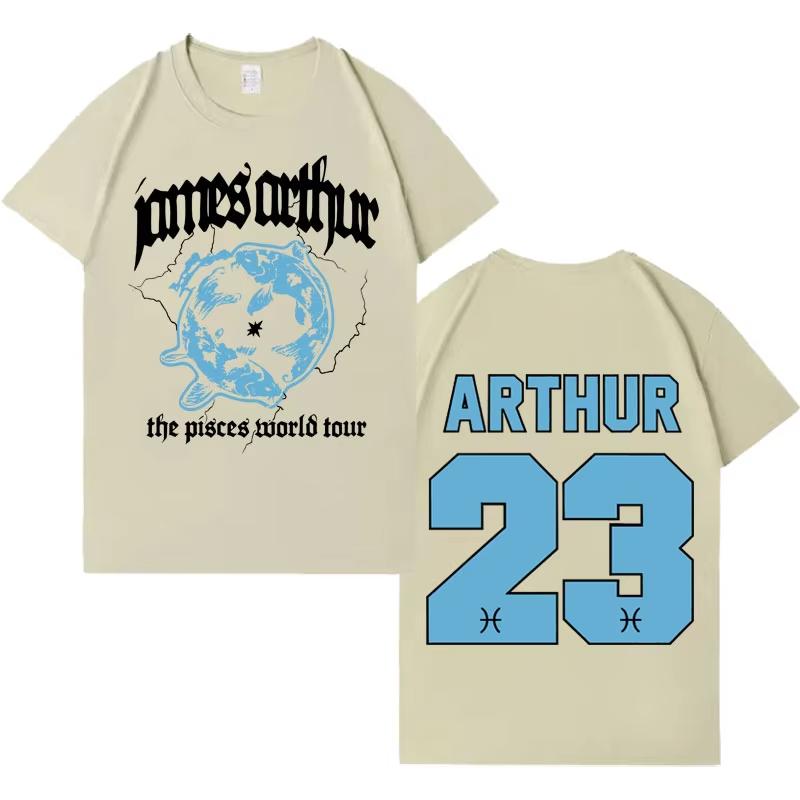 Singer James Arthur Mens T Shirt The Pisces World Tour 2026 Casual Fashion summer TShirts Men Hip Hop Harajuku Short Sleeve