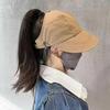 Women's Quick-Dry Ponytail Sun Hat: Zhao Lusi Style, Open Top, Summer Baseball Cap & Fisherman Hat