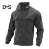 Men Jacket Lapel Single-breasted Top Solid Color Slim Thickened Warm Coat Casual Autumn Winter Outwear for Daily Wear
