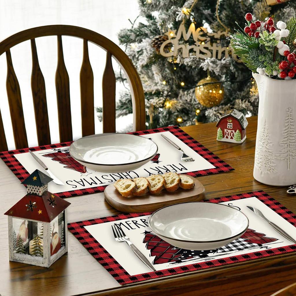 Christmas Placemats Cartoon Party Insulation Dining Table Christmas Atmosphere Placemats