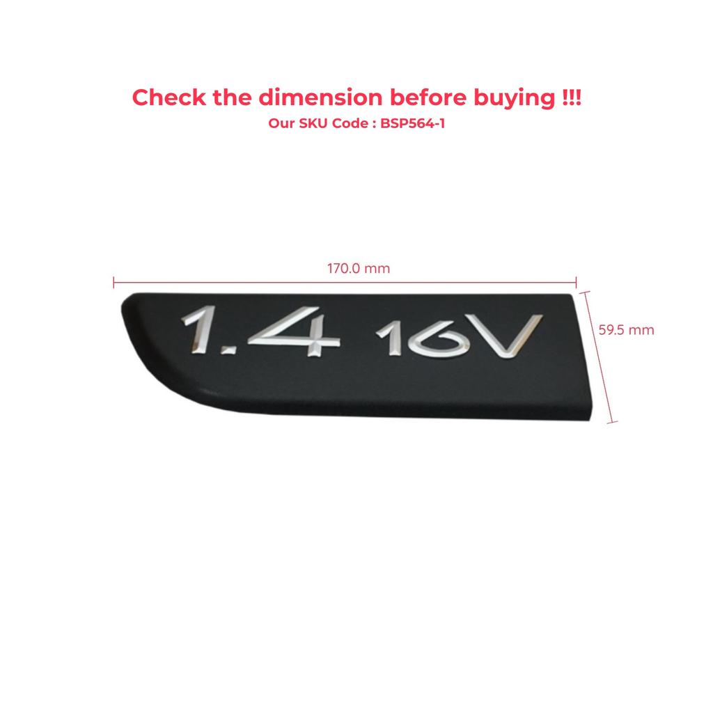 BSP564-1 Black 1.4 16V Badge Monogram Emblem 8200209128 Left Door Moulding Badge For Megane MK2 2002-2008, Scenic MK2 2003-2009