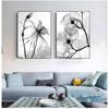 Nordic Black White Plant Abstract Flower Canvas Posters Canvas Prints Minimalist Wall Art Painting Decorative Picture Home Decor No Frame