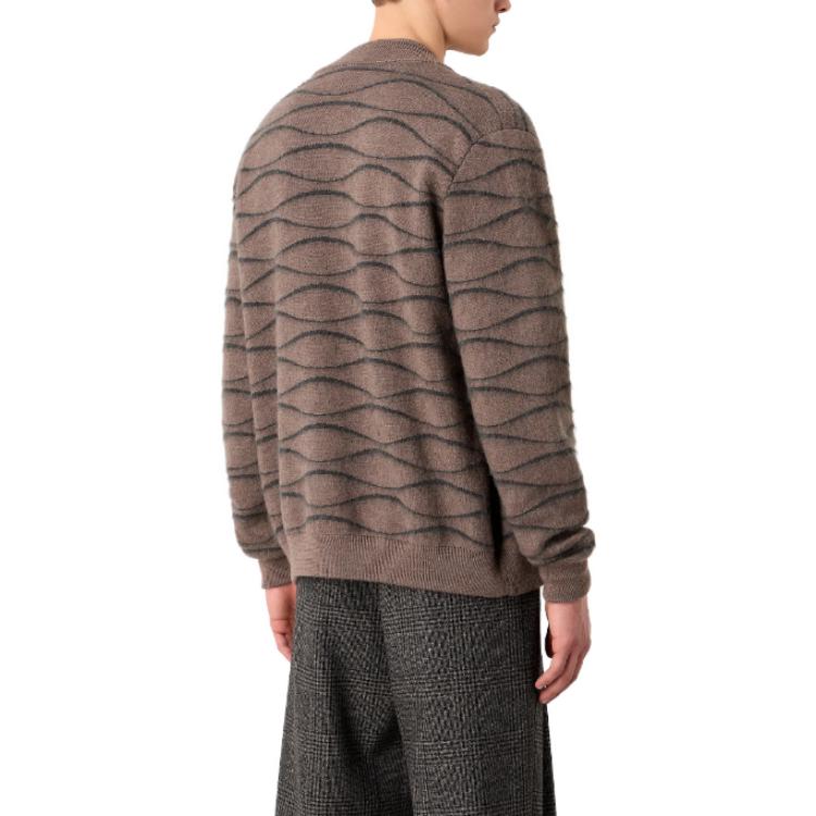 EMPORIO ARMANI Knitwear Men's Dove Gray Crew Neck Moderate 6R1BW1-1M22Z-1F432