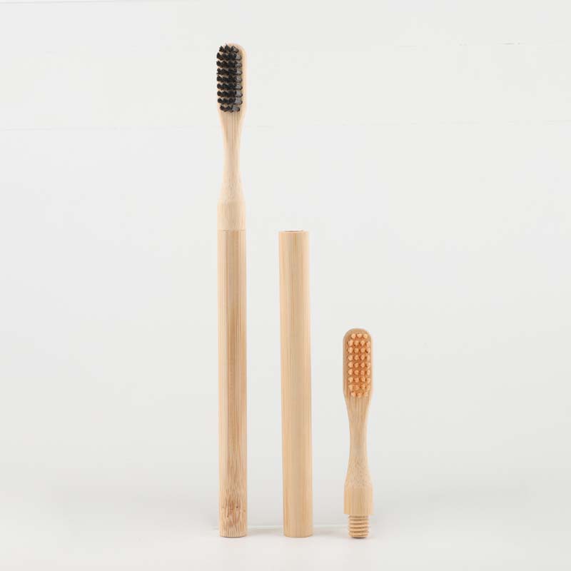 Eco Friendly Biodegradable Soft Disposable Natural Round Handle Detachable Replaceable Head Customizable for Toothbrush