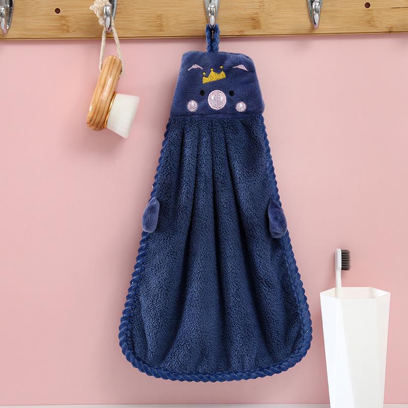 Charming Cartoon Hand Towels for Kids - Absorbent Coral Fleece Towels for Kitchen & Bathroom