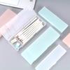 Semi-Transparent Plastic Large Pencil Capacity Pen Box Holder Case Stationery