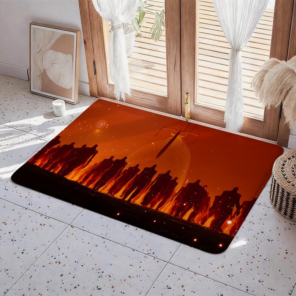 Anime Hot A Attack on Titan Floor Mat Eco Flannel Doormat Non Slip Odorless Indoor Floor Rug Soft Short Plush Home Mat