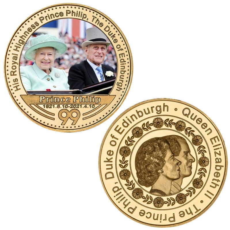 Commemorative Medal Prince Philip Commemorative Coin Gift Box Set, Metal Crafts, Badges and Medals