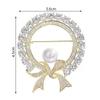 Круглые белые жемчужные милые броши с бантом для женщин, креативные роскошные броши из антибликового сплава с лацканами, фиксированные булавки для одежды