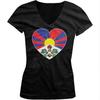 Tibetan Country Flag Heart Tibet Nationality Pride Love Juniors V Neck T-Shirt
