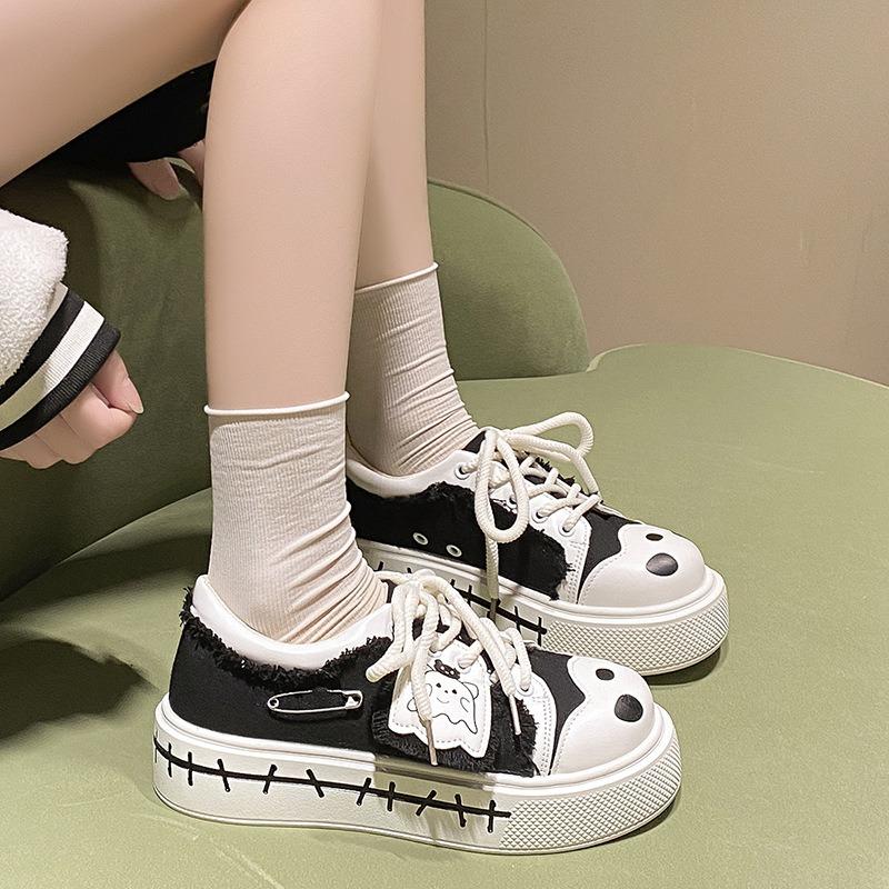 Панк стиль Лолита милые сладкие крутые туфли на платформе JK холщовые туфли школьница милая мягкая девушка Лолита одинарные туфли