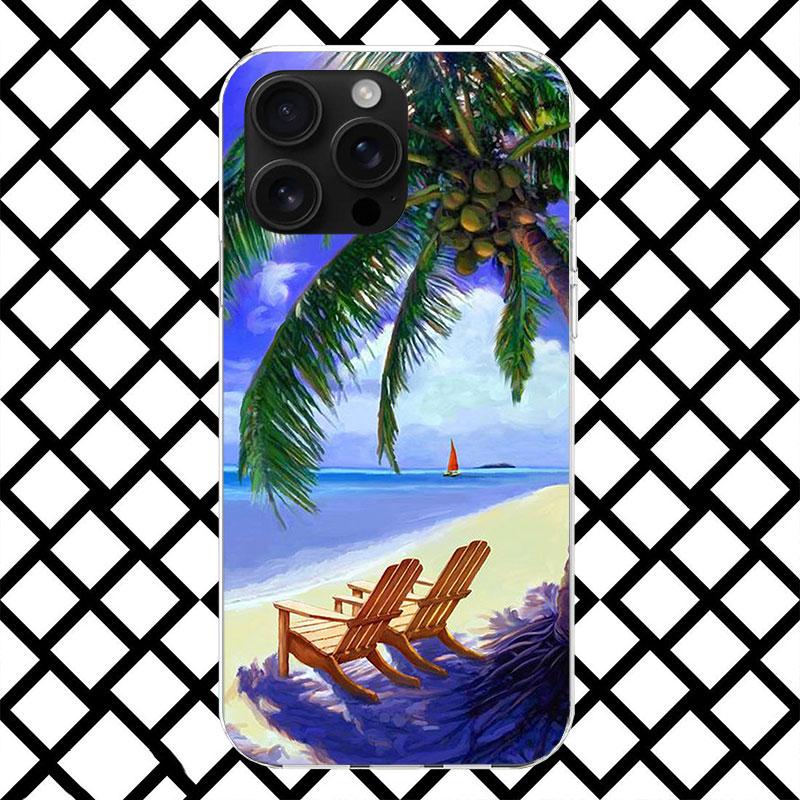 Летний закат на пляже, море, пальма, чехол для телефона для iPhone 17 Air 16 16E 15 14 Plus 13 Mini 12 11 Pro Max 7 8 + SE 2020, мягкий чехол