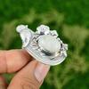 Natural Rainbow Moonstone Promise Bird Adjustable Ring 925 Silver For Girls