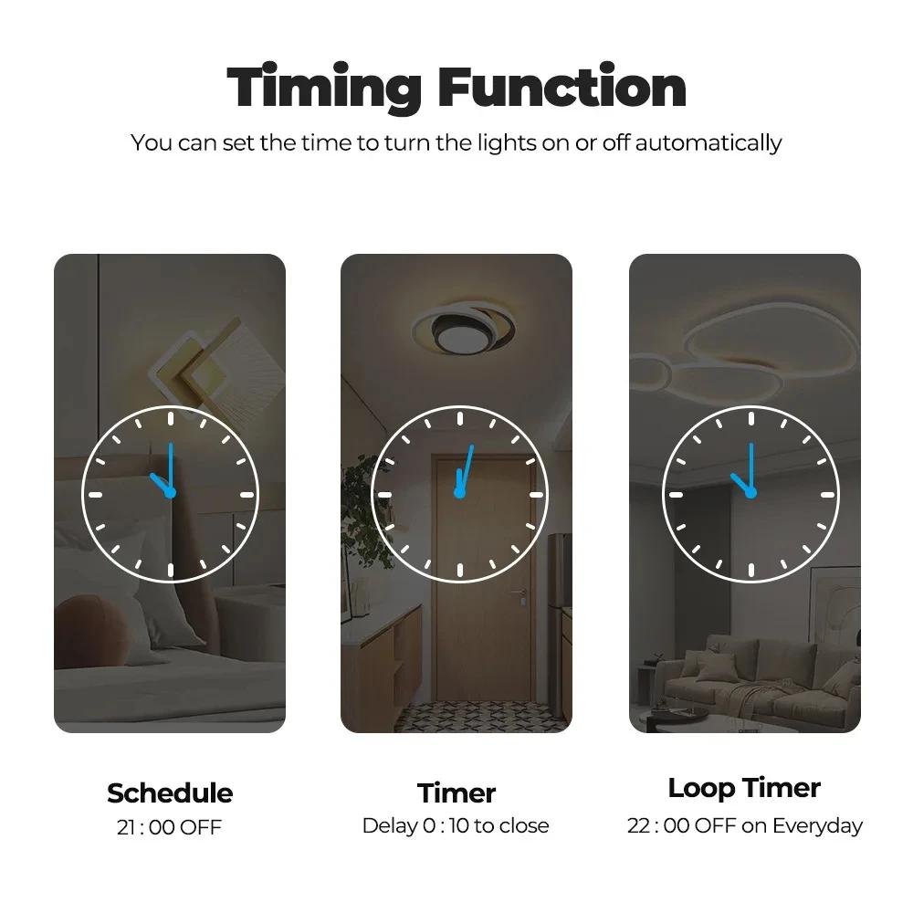 WiFi Smart Switch 16A/20A Timer Circuit Breaker 2-Way Control Yandex Alice Alexa Google Home APP Voice Control Automation Relay