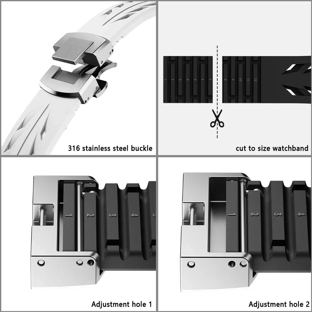 Силиконовый ремешок для Apple Watch Ultra 2 49 мм 10 46 мм 9 8 7 45 мм 44 мм Премиальный браслет для Iwatch Серии 6 5 4 Se Ремень, обрезаемый по размеру