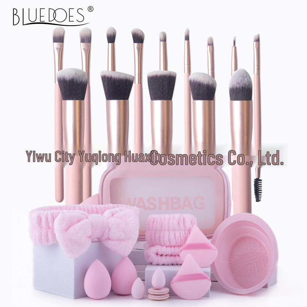 33-Piece Soft Makeup Brush & Beauty Sponge Set - Includes Eyeshadow & Foundation Brushes