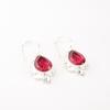 Pink Rubellite Gemstone 925 Solid Silver Handmade Jewelry Dangle Earrings 1.6" EE-163-7