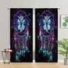 2pcs Five-colored Butterfly Printed Curtains, Study Room Kitchen Living Room Dorm Room Rod Pocket Window Drapes, Bedroom Accesso
