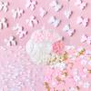 1box 3D Flower Bow Nail Art Decorations Kit Pink/White Acrylic Floral/Peal Beads Nail Charm with Wax Pen/Tweezer 4/6mm Nail Part
