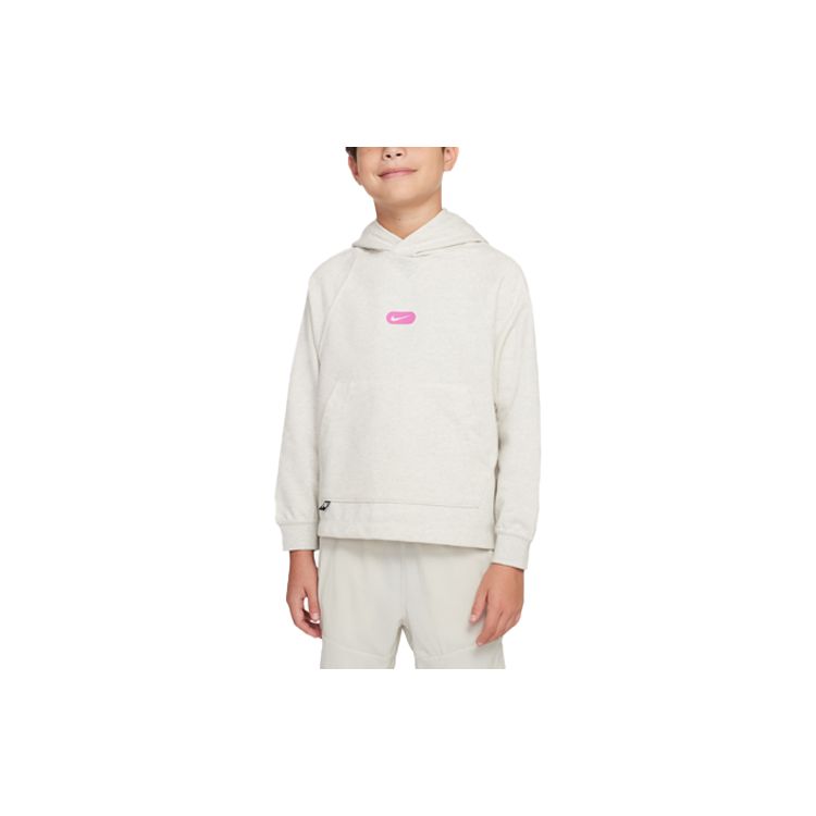 Nike Худи для тренировок из трикотажа с однотонным логотипом для детей Light-Bone DX5374-072