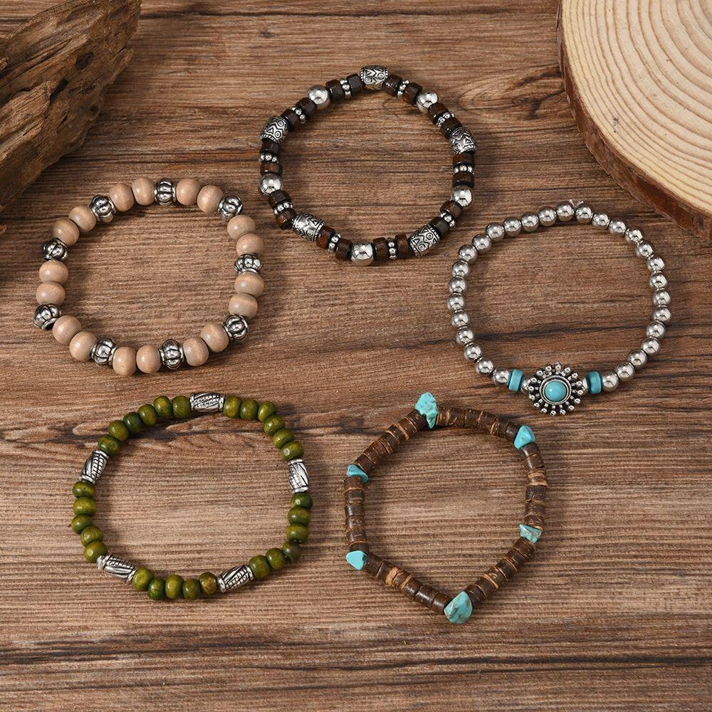 4 шт./компл. модные богемные стекируемые браслеты многослойные богемные браслеты из бисера подарок для девочек