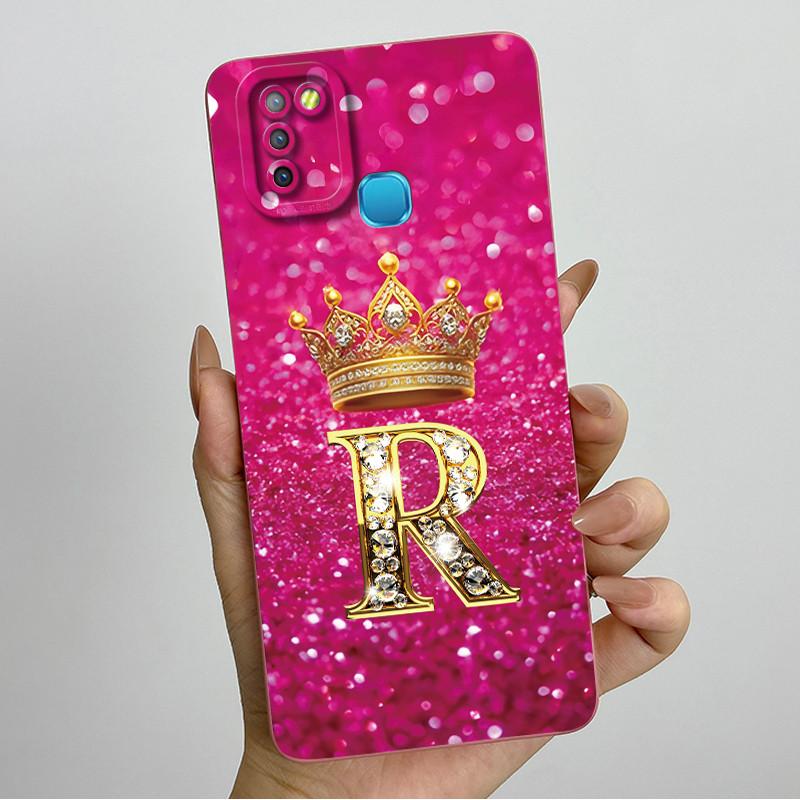 For Infinix Smart 5 Case X657 Crown Letter Soft Silicone Back Cover Funda On Infinix Hot 10 Lite X657B Smart5 Bumper Shell Couqe
