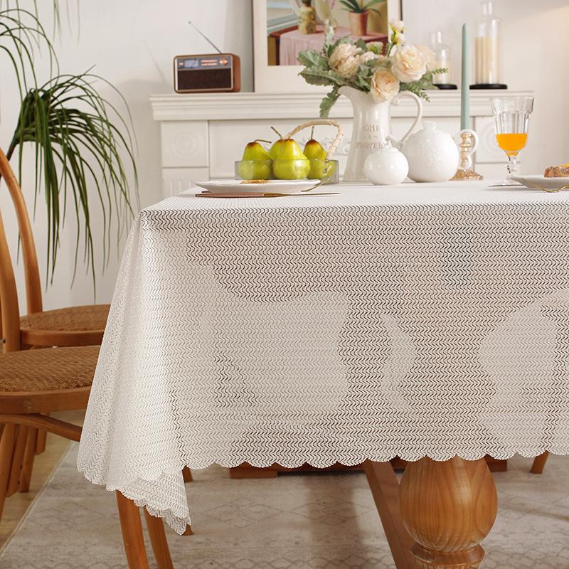 Small Fresh Tablecloth Simple Chiffon Window Screen Cloth Solid Color Gauze Curtain Semi-Transparent Dining Table Cloth Tablecloth