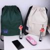 Drawstring Backpack Female Korean Small Backpack Male Student Schoolbag Canvas Bundle Pocket Ins Leisure Travel Bag