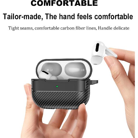 CCSmall for Apple AirPods Pro 3 Case with Carabiner Fiber Black